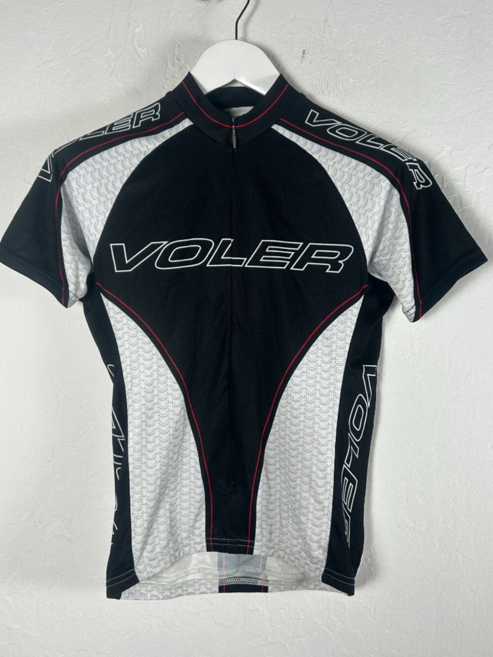 Voler Womens Race Raglan Cycling Jersey Top Small Black & White Short Sleeve